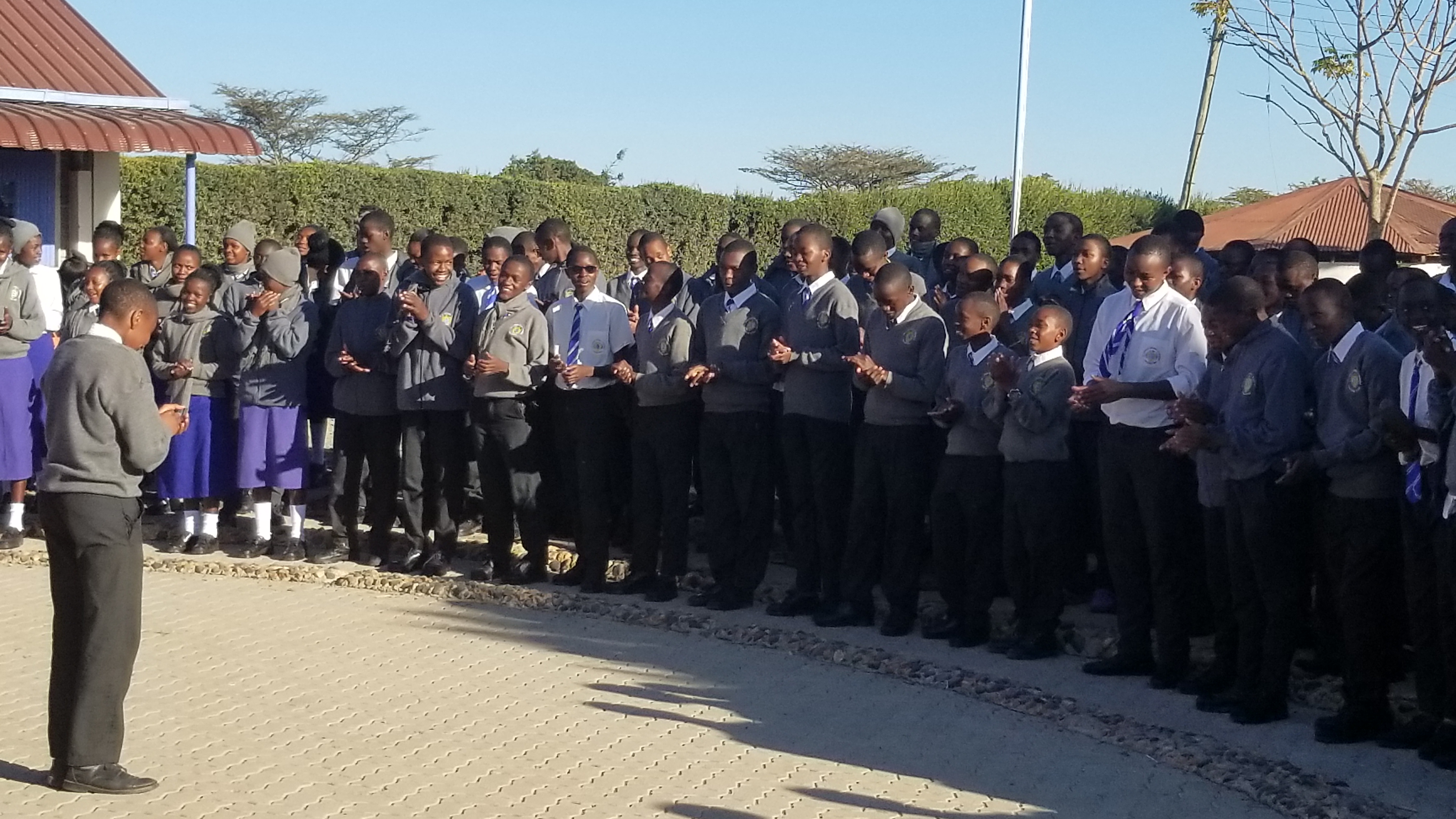 Students and staff in community